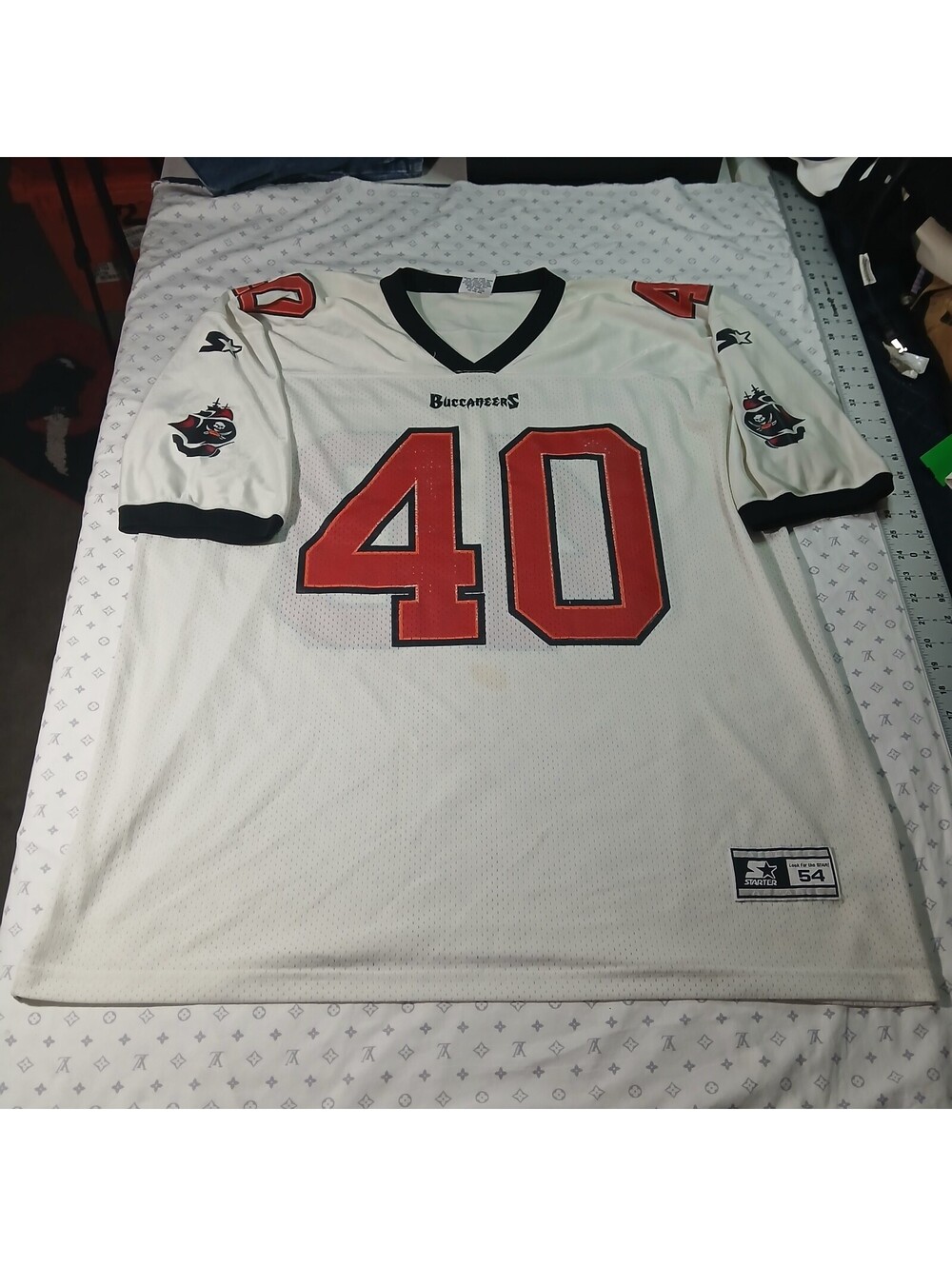 Vintage Starter Tampa Bay Buccaneers Alstott 40 White Football Jersey Size54 XXL
